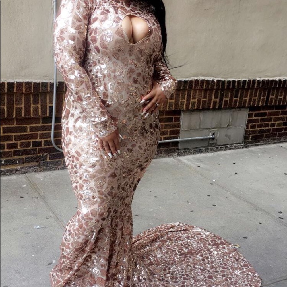 Rose gold prom dress